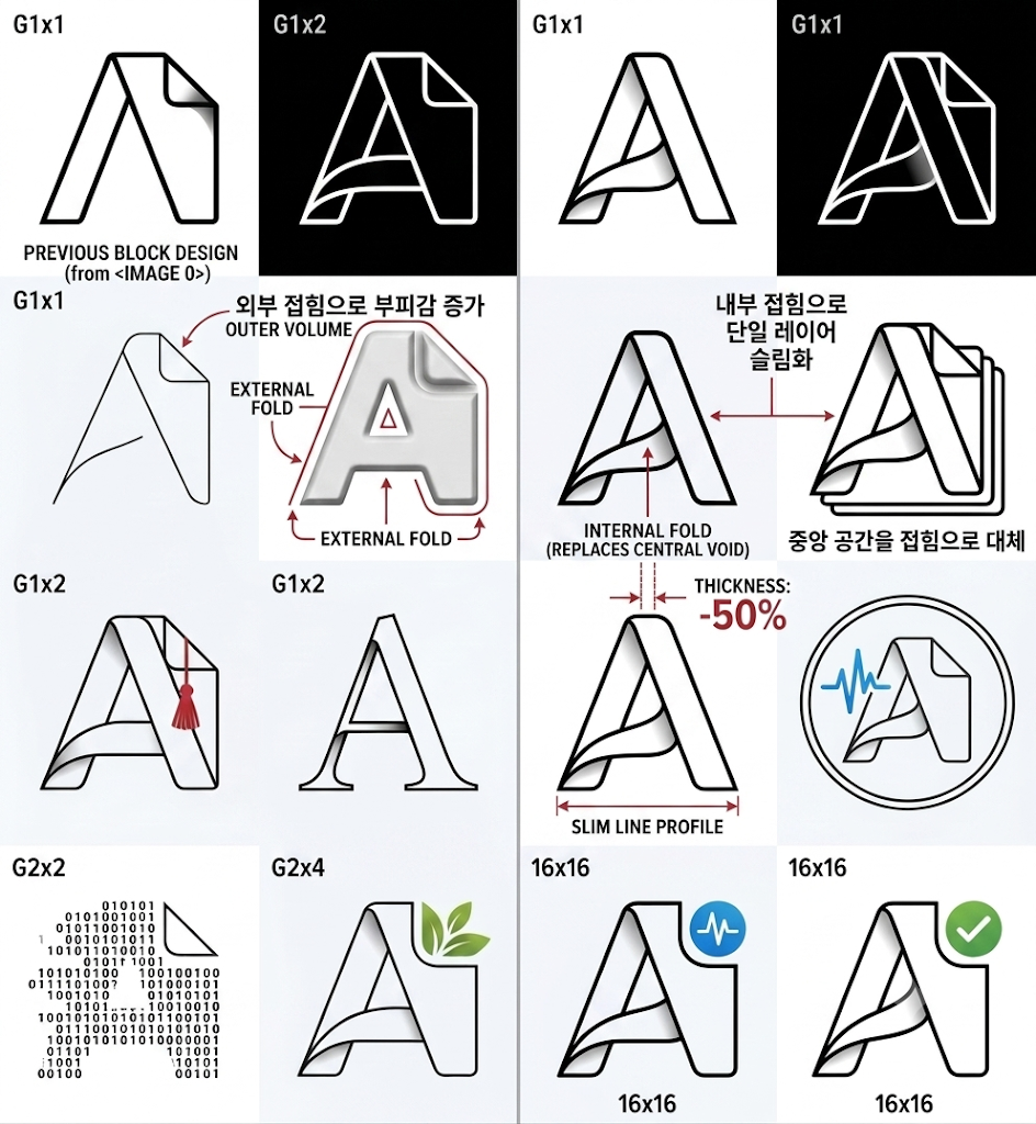 접힌 삼각형이 핵심 표식으로 정리되는 과정